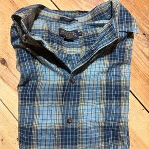 Pendleton Men's Blue and Yellow Plaid Shirt